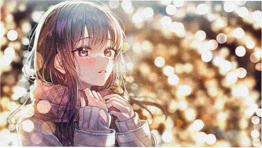动漫女生图片轮播封面:黄昏天台上的短发少女