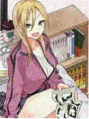 动漫少女图：雪原上红斗篷旅人的幻想题材插画